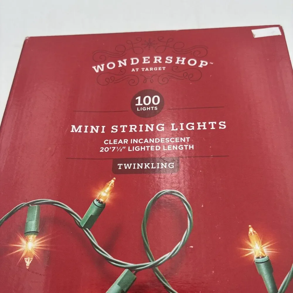 Wondershop Clear Mini Lights 100ct Indoor Outdoor String Lights New Christmas